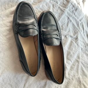Women’s J. Crew Penny Loafers Black Leather Size 9